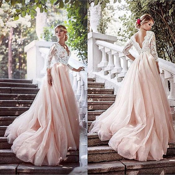 Upd0155 Blush Tulle Dress Blush Long Dress Blush Wedding Dress 7921